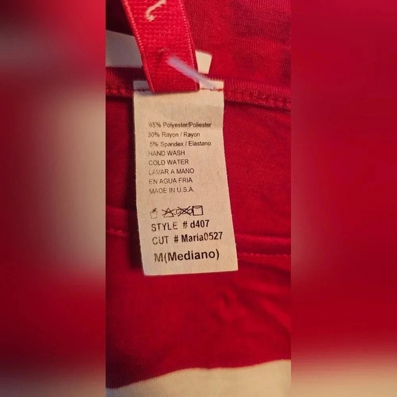 J Mode USA Women's Red & White Sleeveless Drop Waist A-Line Dress Sz Medium NWT - Picture 9 of 11